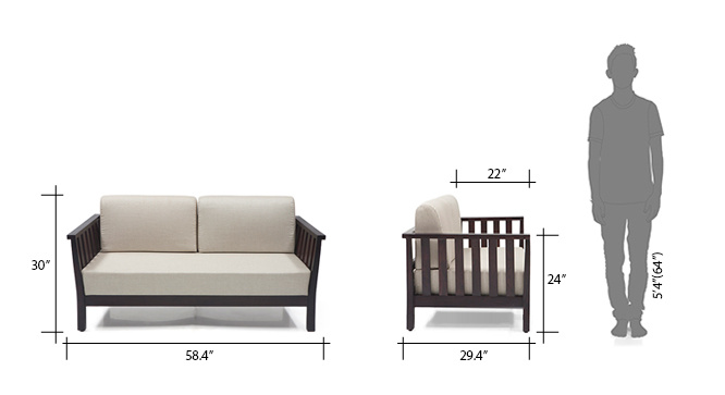 Akira Fabric Sofa Two Seater
